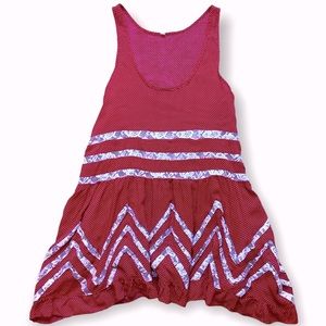 Assorted Brand Red Polka Dot Tank Lace Detail Sz S